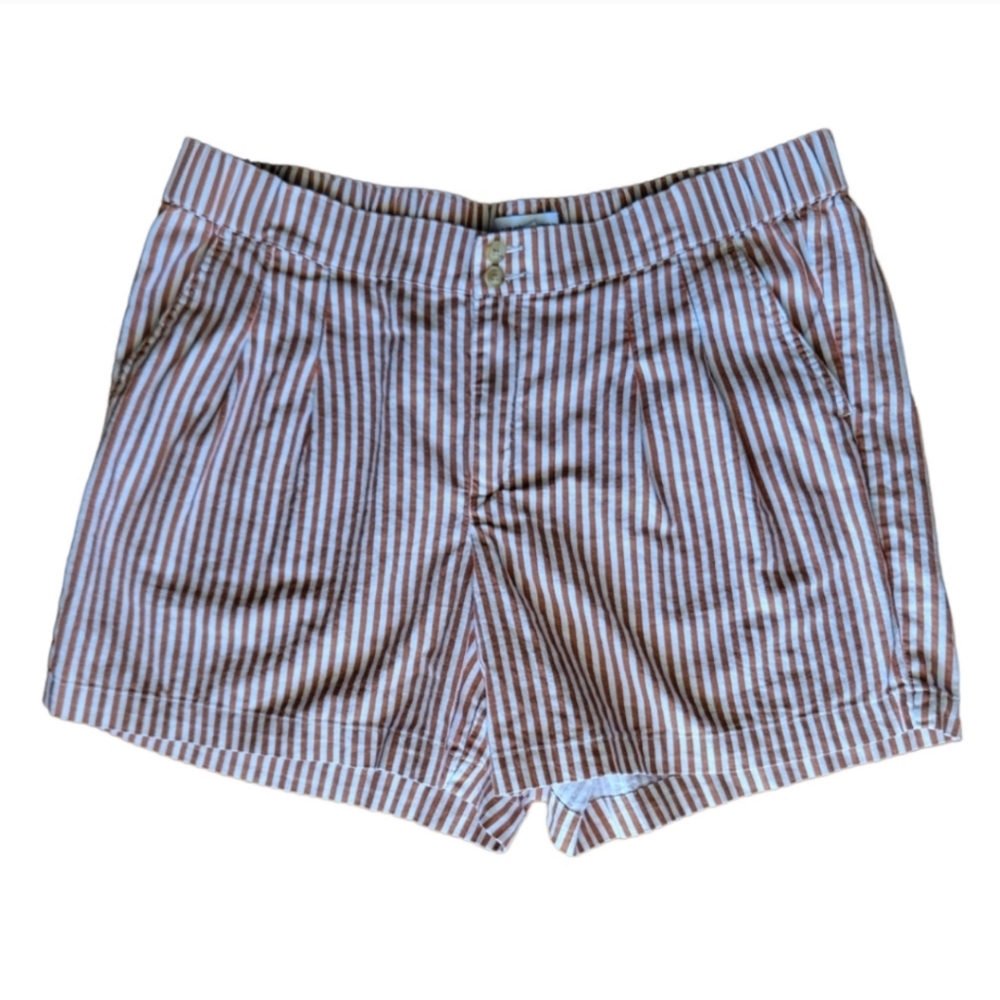 Liz Claiborne size 16 brown and white vertical stripe shorts